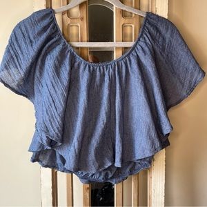 Jolie Off the Shoulder Blue Top